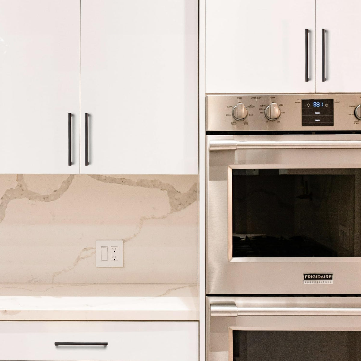 Ravinte 15 Pack Solid 6-1/4 Inch (160mm) Oil-Rubbed Bronze Solid Square Cabinet Handles