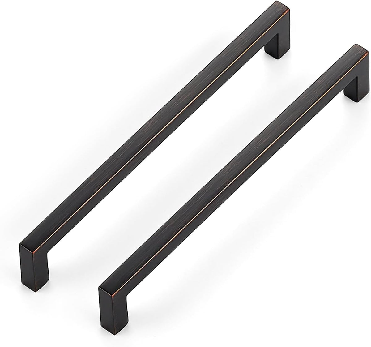 Ravinte 15 Pack Solid 6-1/4 Inch (160mm) Oil-Rubbed Bronze Solid Square Cabinet Handles