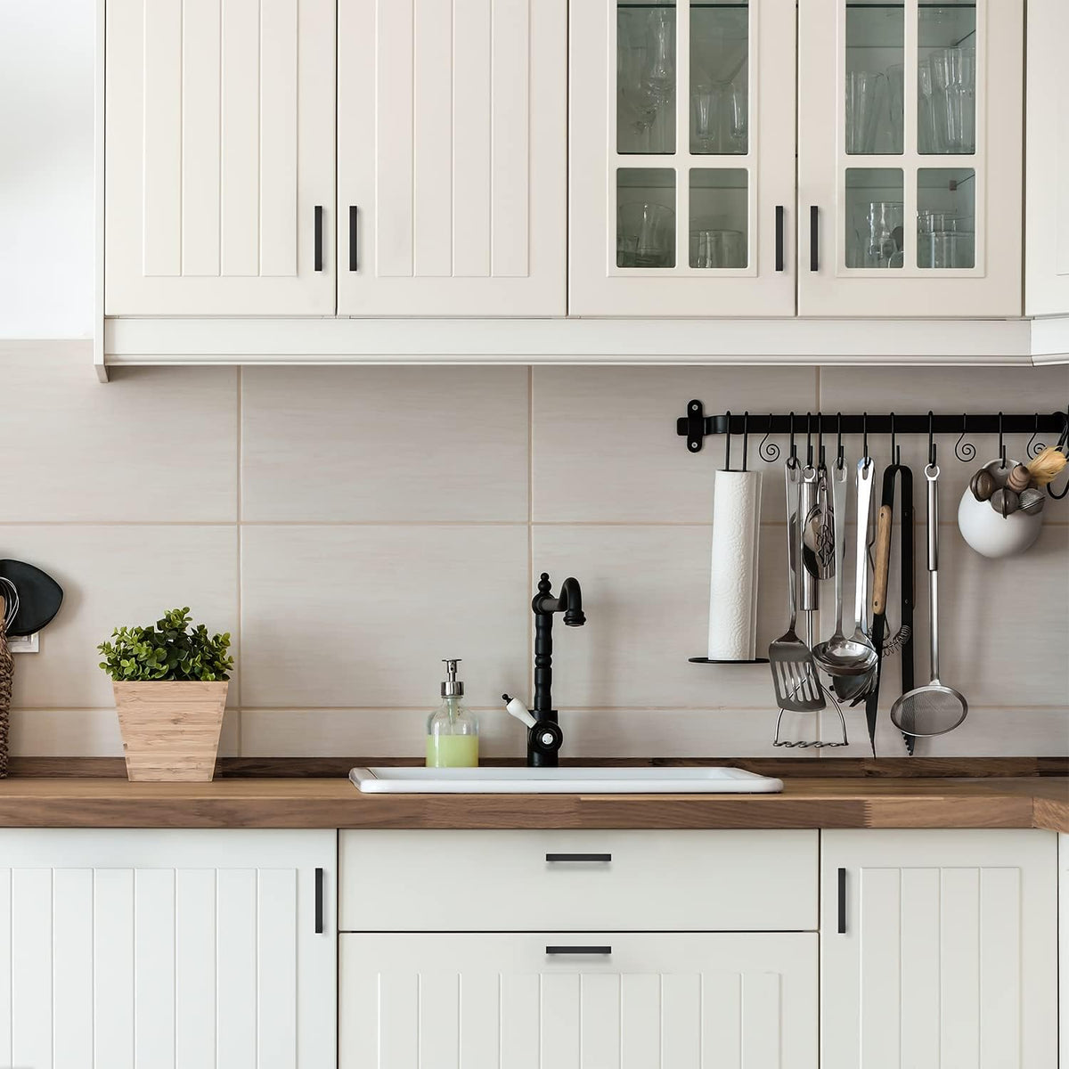 Ravinte 20 Pack 3-1/2 Inch  Matte Black Square Cabinet Handles