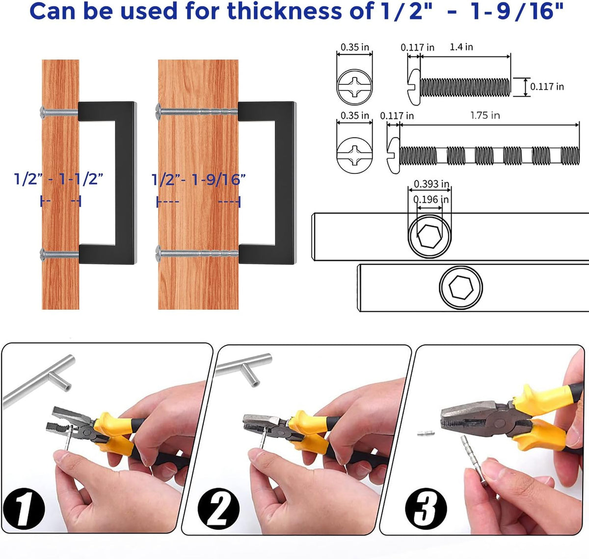 Ravinte 20 Pack 3-1/2 Inch  Matte Black Square Cabinet Handles