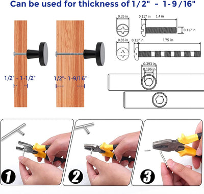 Ravinte 25 Pack 1-1/4 Inch Solid Kitchen Cabinet Knobs