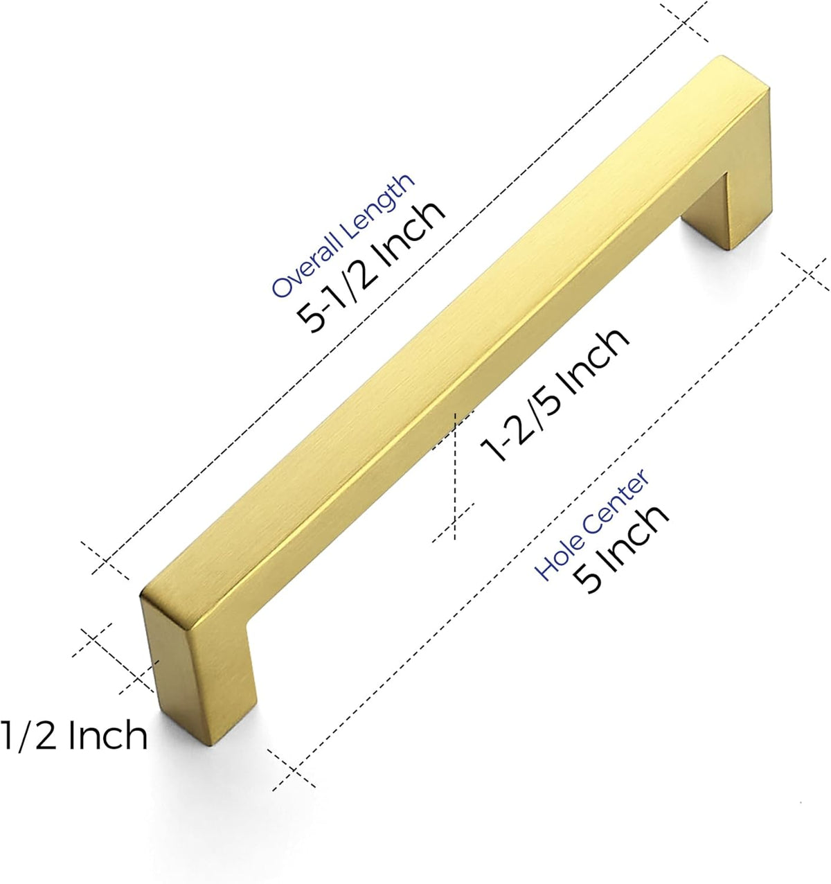 Ravinte 30 Pack 5 Inch Square Cabinet Handles Brushed Brass