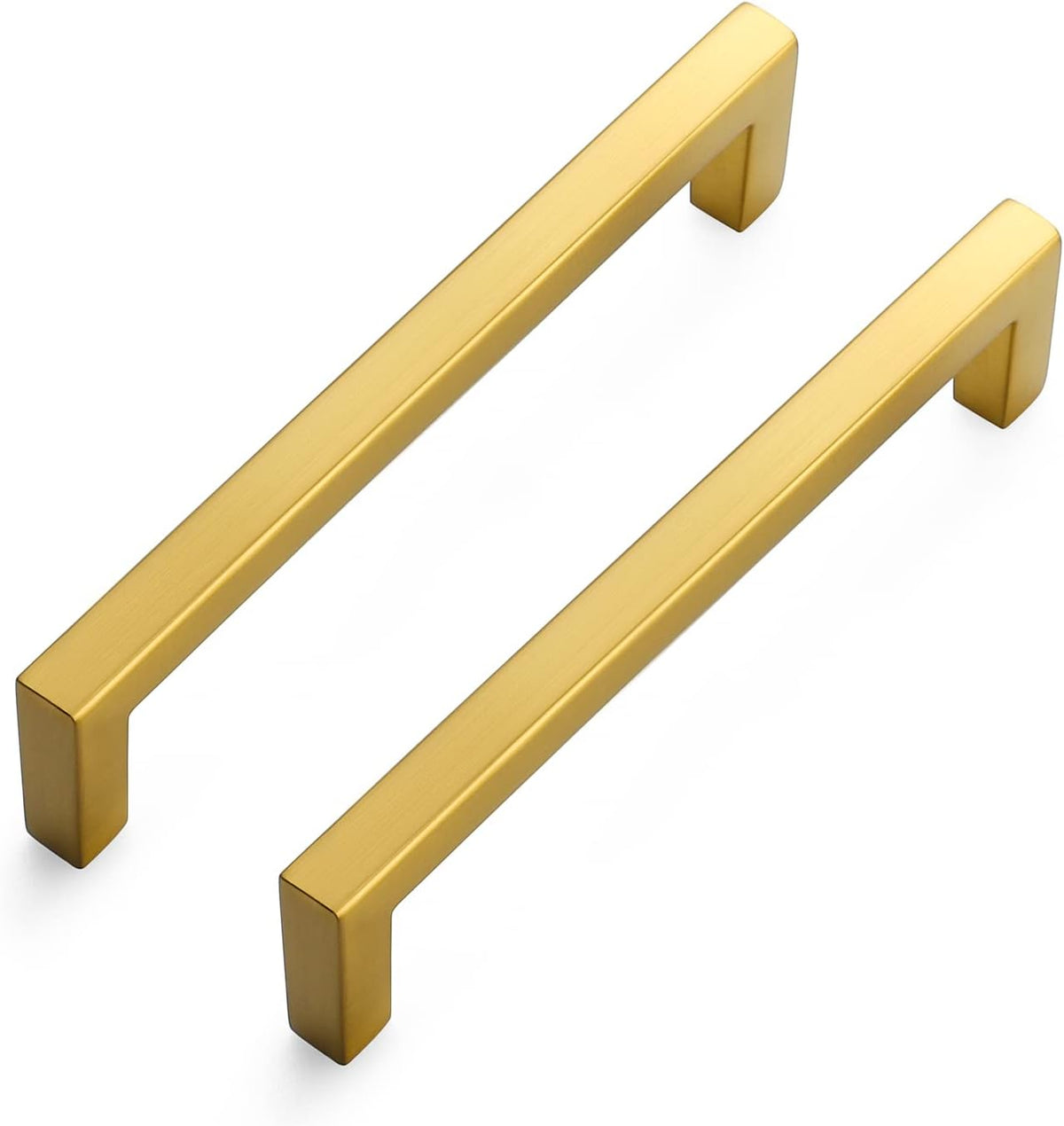 Ravinte 30 Pack Solid 5 Inch (128mm) Brushed Brass Square Cabinet Handles