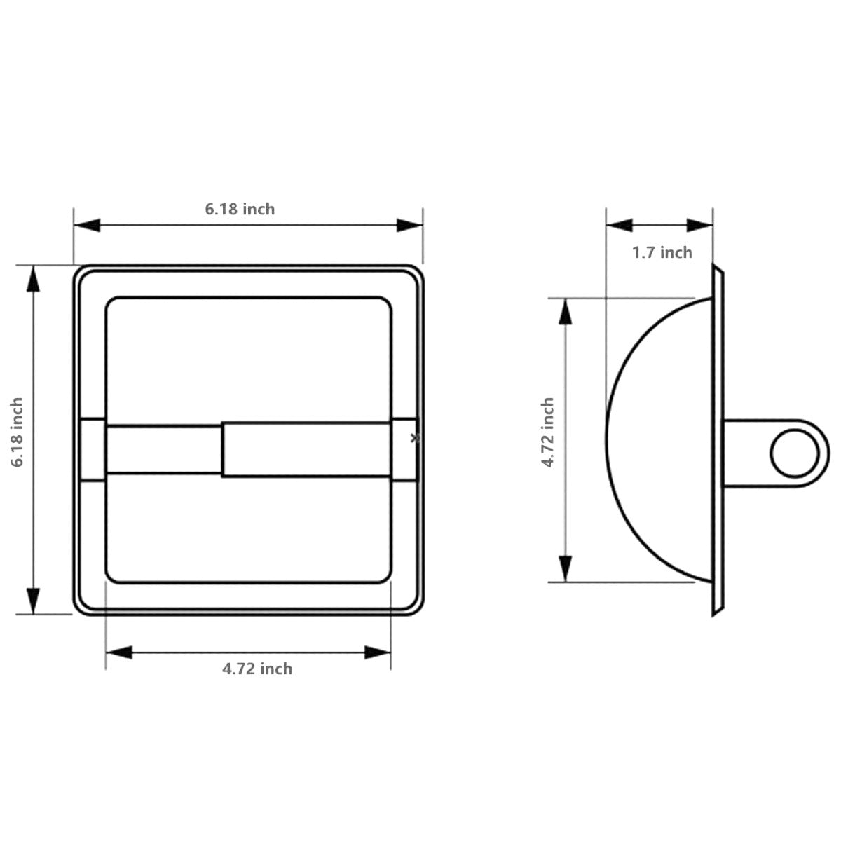 Designers Impressions Black Recessed Toilet / Tissue Paper Holder