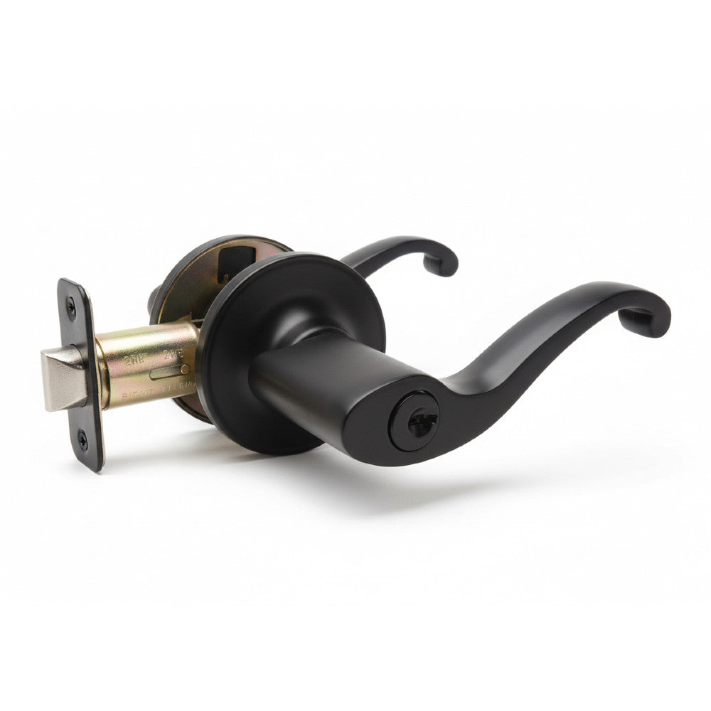 Richmond Entry Door Lever, Matte Black