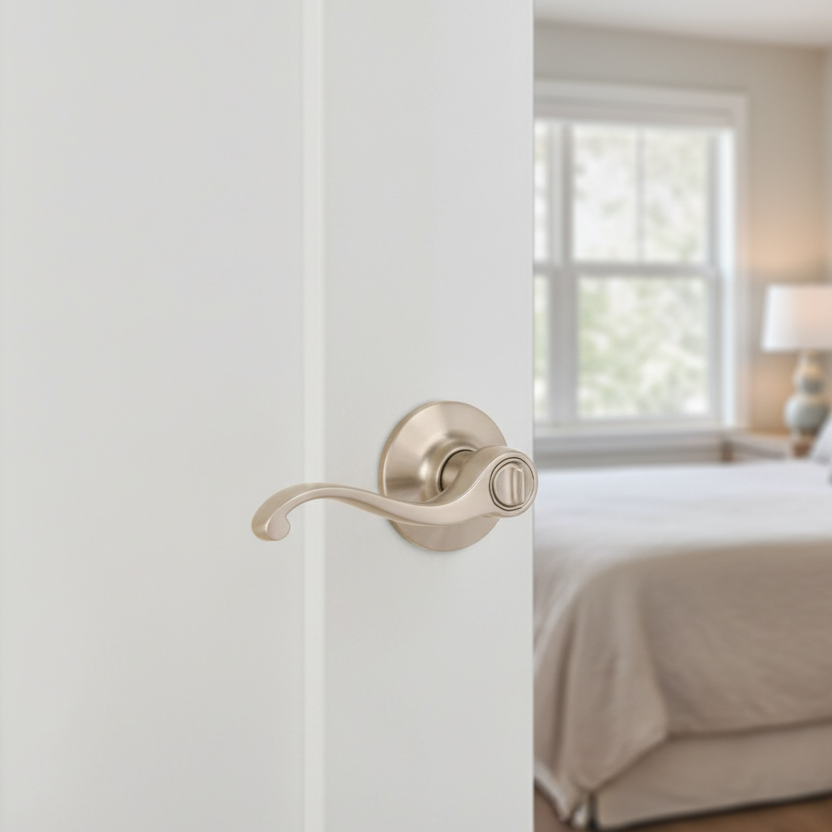Richmond Privacy Door Lever, Satin Nickel