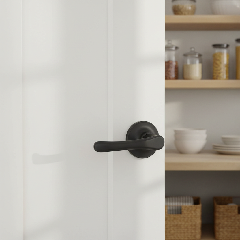 Rochester Passage Door Lever, Matte Black