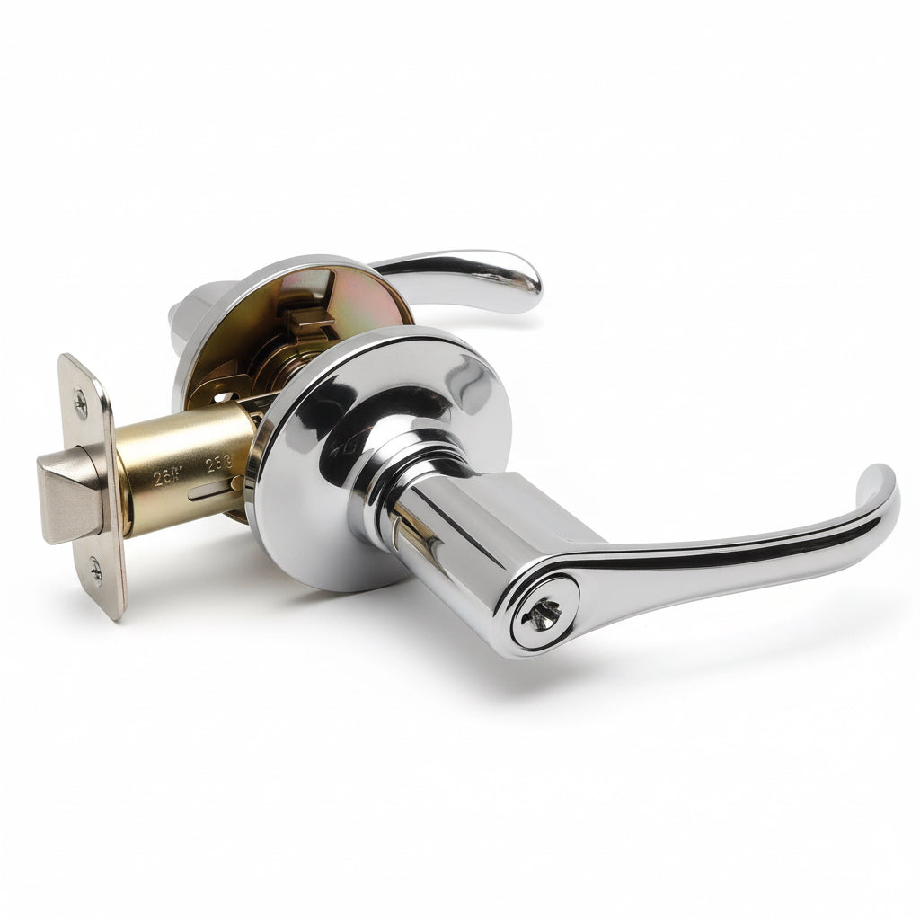 Rochester Entry Door Lever, Polished Chrome