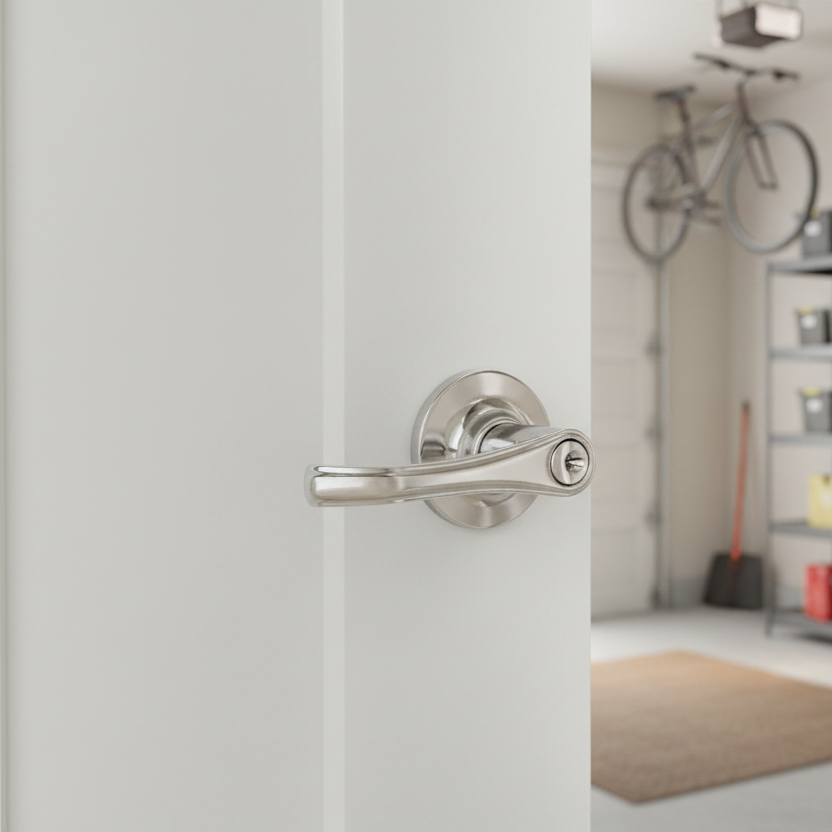 Rochester Entry Door Lever, Polished Chrome