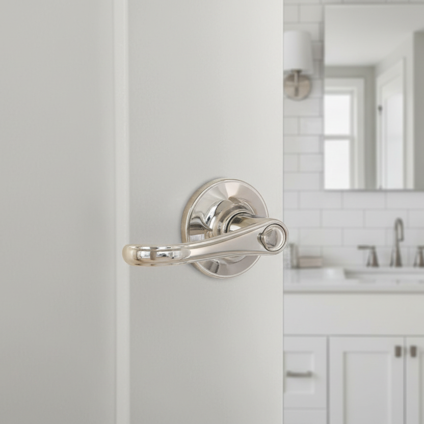 Rochester Privacy Door Lever, Polished Chrome