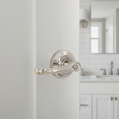 Rochester Privacy Door Lever, Polished Chrome