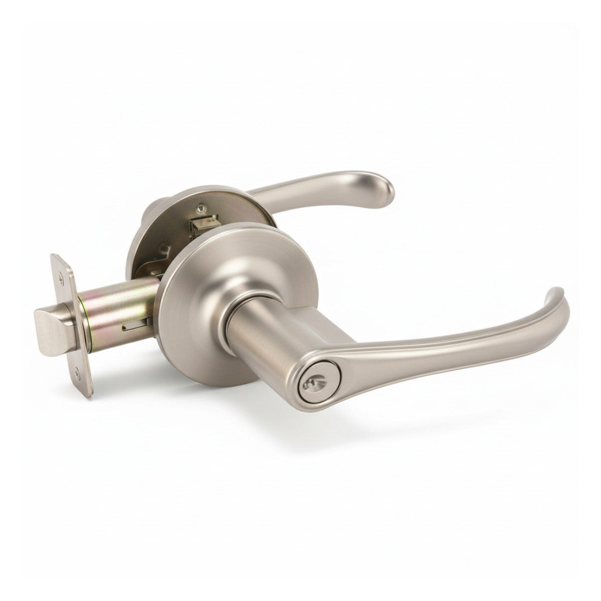 Rochester Entry Door Lever, Satin Nickel