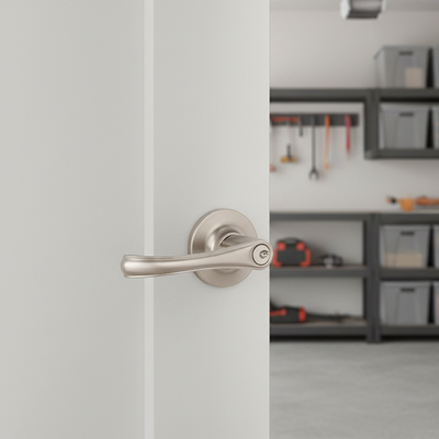 Rochester Entry Door Lever, Satin Nickel