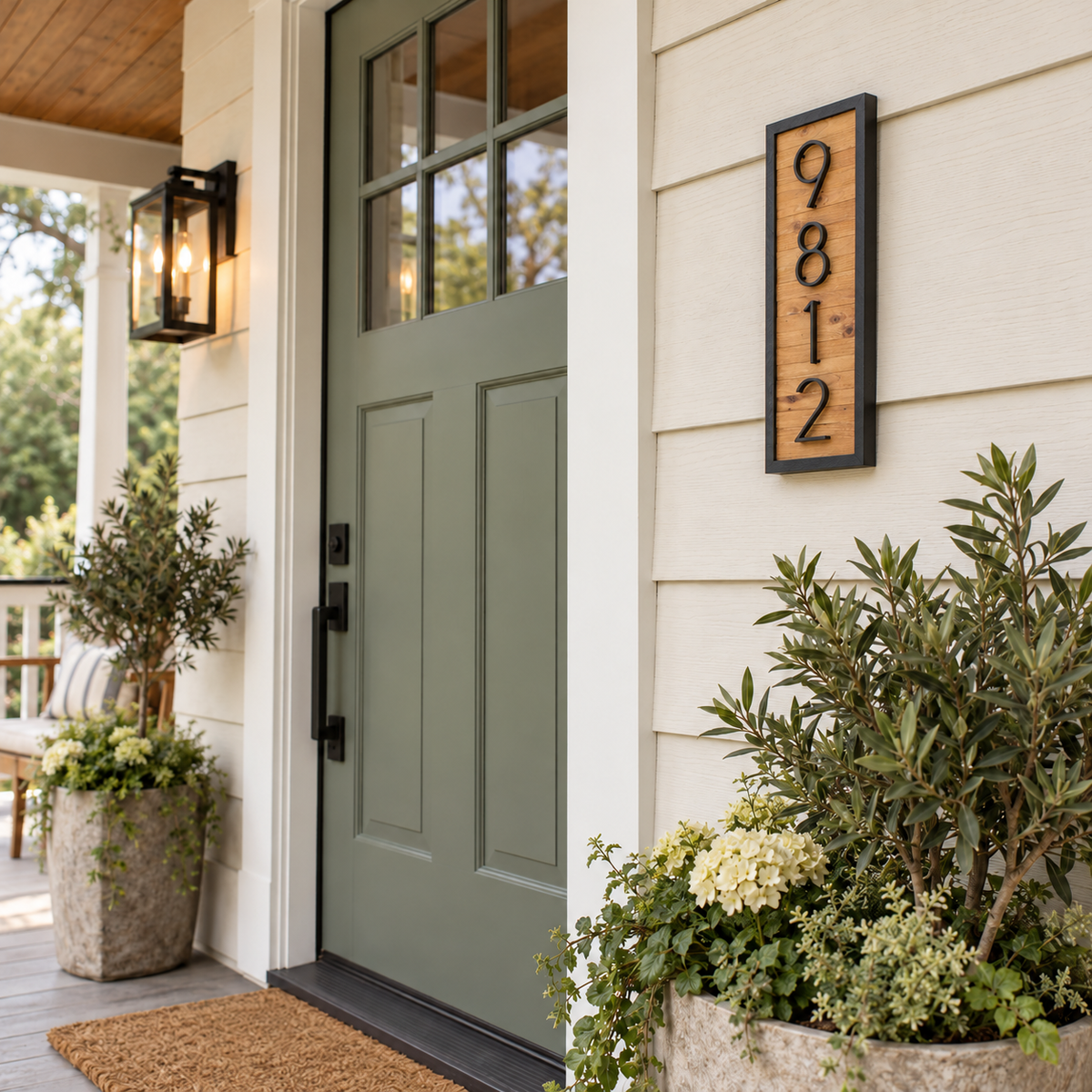 Floating 5" Stainless Steel Black House Numbers