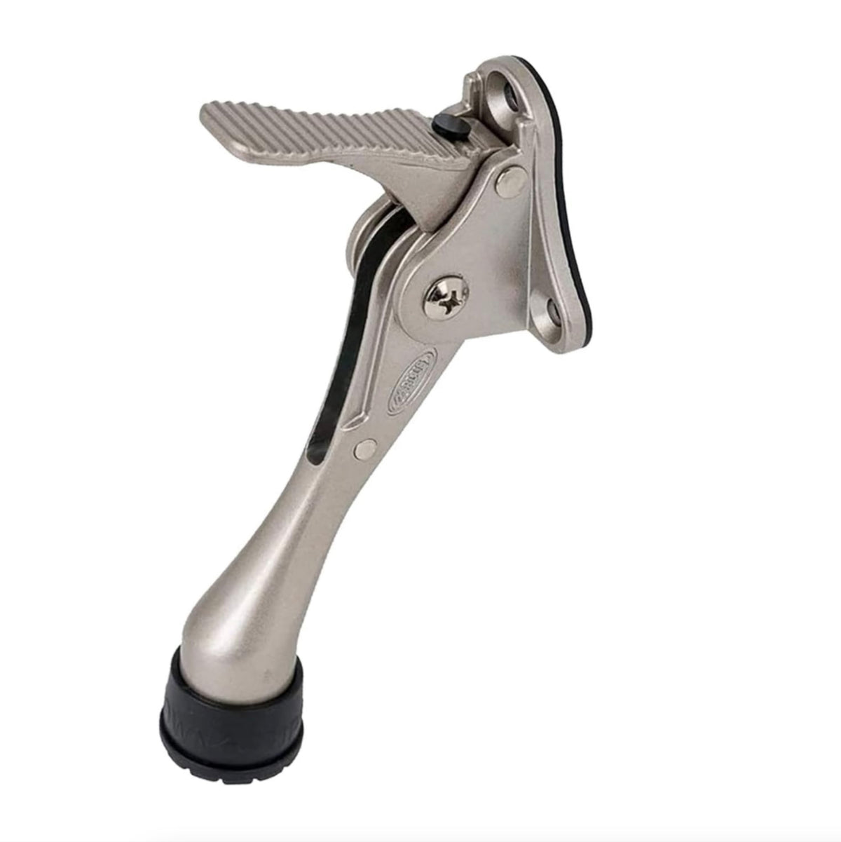 Satin Nickel 4" Kick-down Door Stop and Door Holder