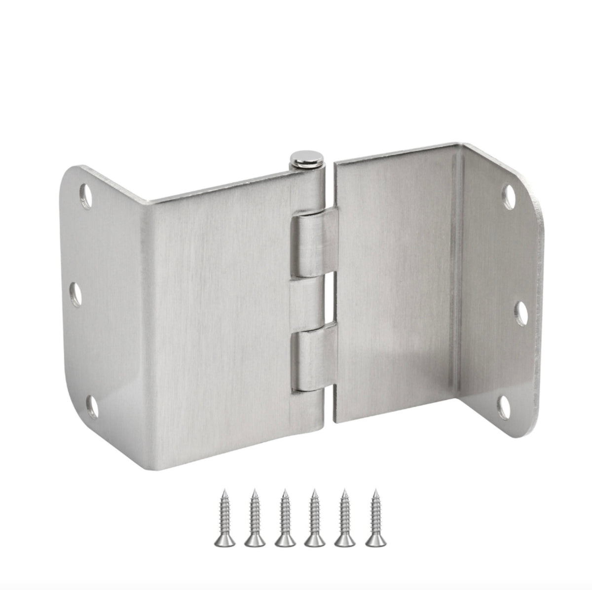 Offset Swing Clear Door Hinge, Satin Nickel 3-1/2&quot; with 5/8&quot; Radius Corners