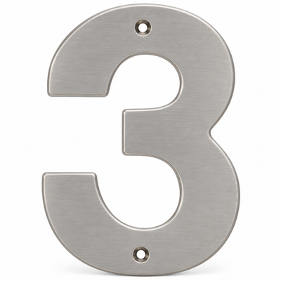 Modern 5" Satin Nickel House Numbers