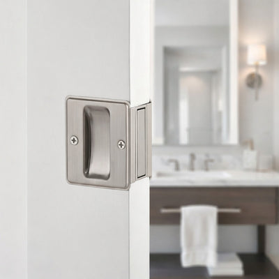 Satin Nickel Passage Pocket Door Lock