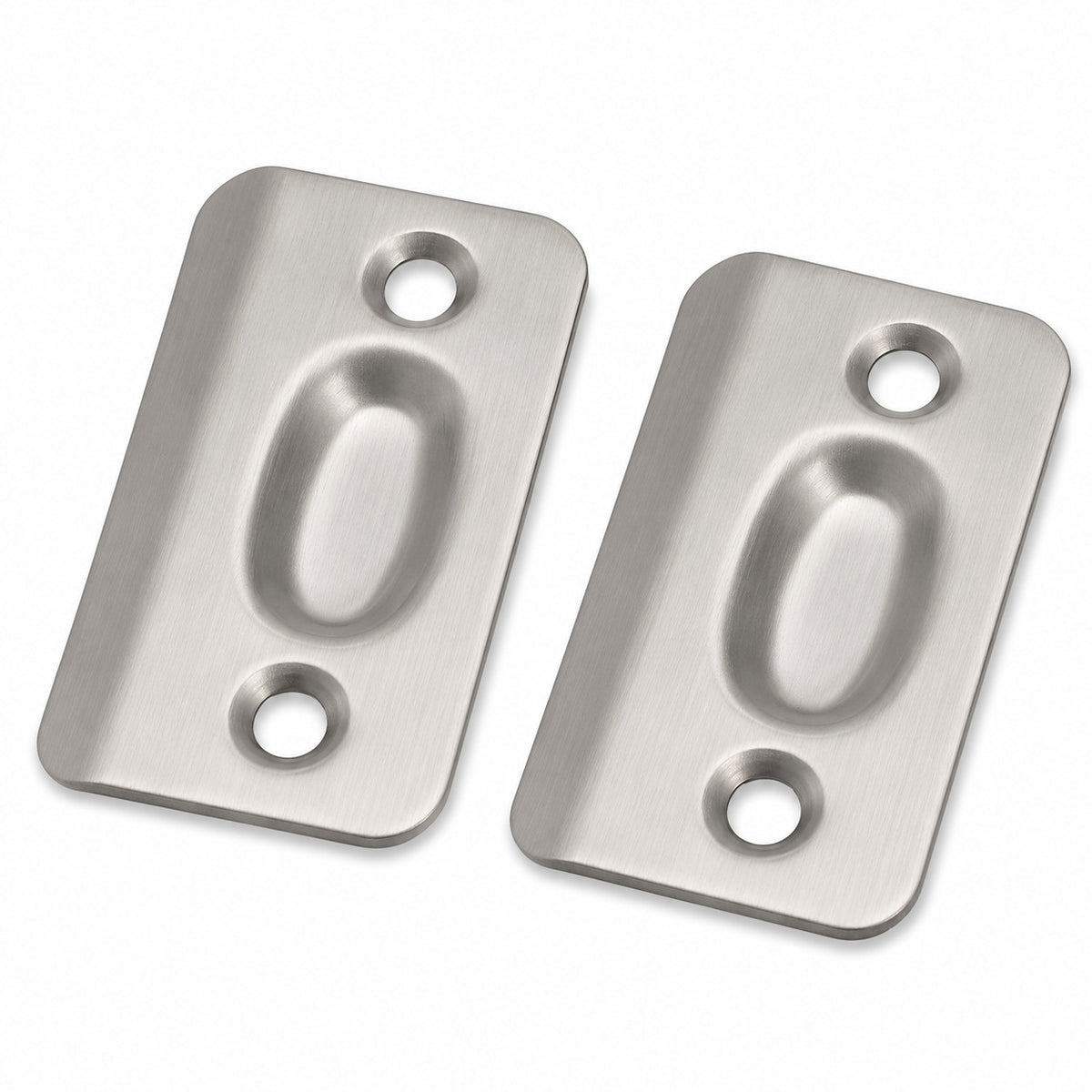 Replacement Ball Catch Strike Plates, Satin Nickel (Pair)