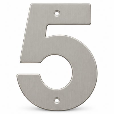 Modern 5" Satin Nickel House Numbers
