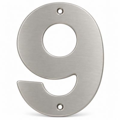 Modern 5" Satin Nickel House Numbers
