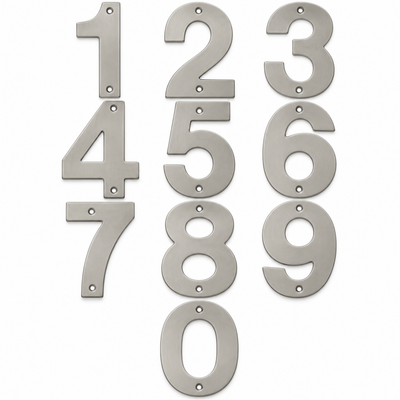 Modern 5" Satin Nickel House Numbers