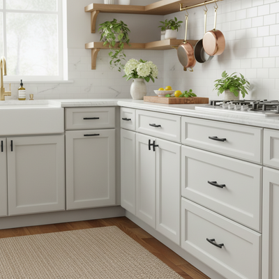 Cosmas 2363FB Flat Black Subtle Arch Cabinet T Knob