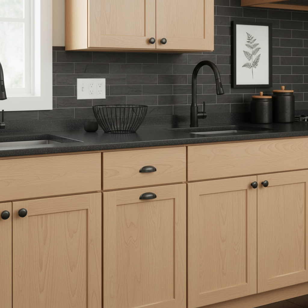 Amerock BP53014-FB Flat Black Oblong Cabinet Knob