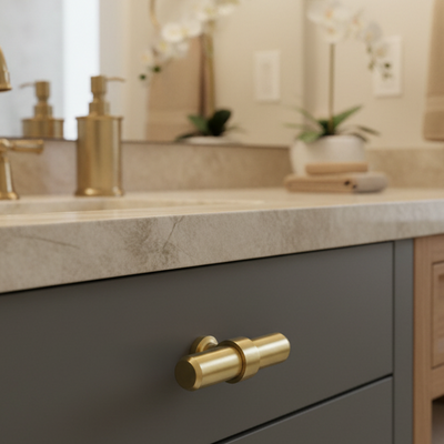 Cosmas 181BB Brushed Brass Euro Style T Bar Knob