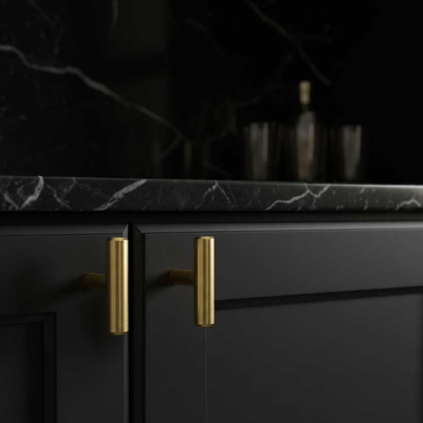 Cosmas 305BB Brushed Brass Euro Style T Bar Knob