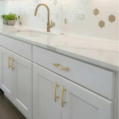 Cosmas 2363-3BB Brushed Brass Subtle Arch Cabinet Pull