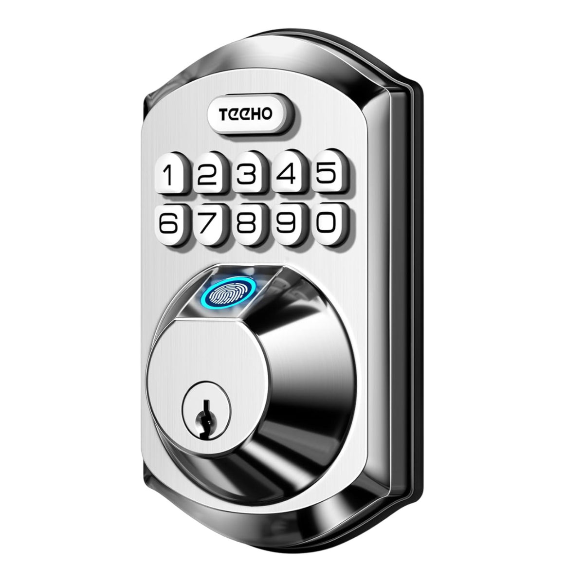 Keyless Entry TE002 Satin Nickel Fingerprint and Keypad Deadbolt