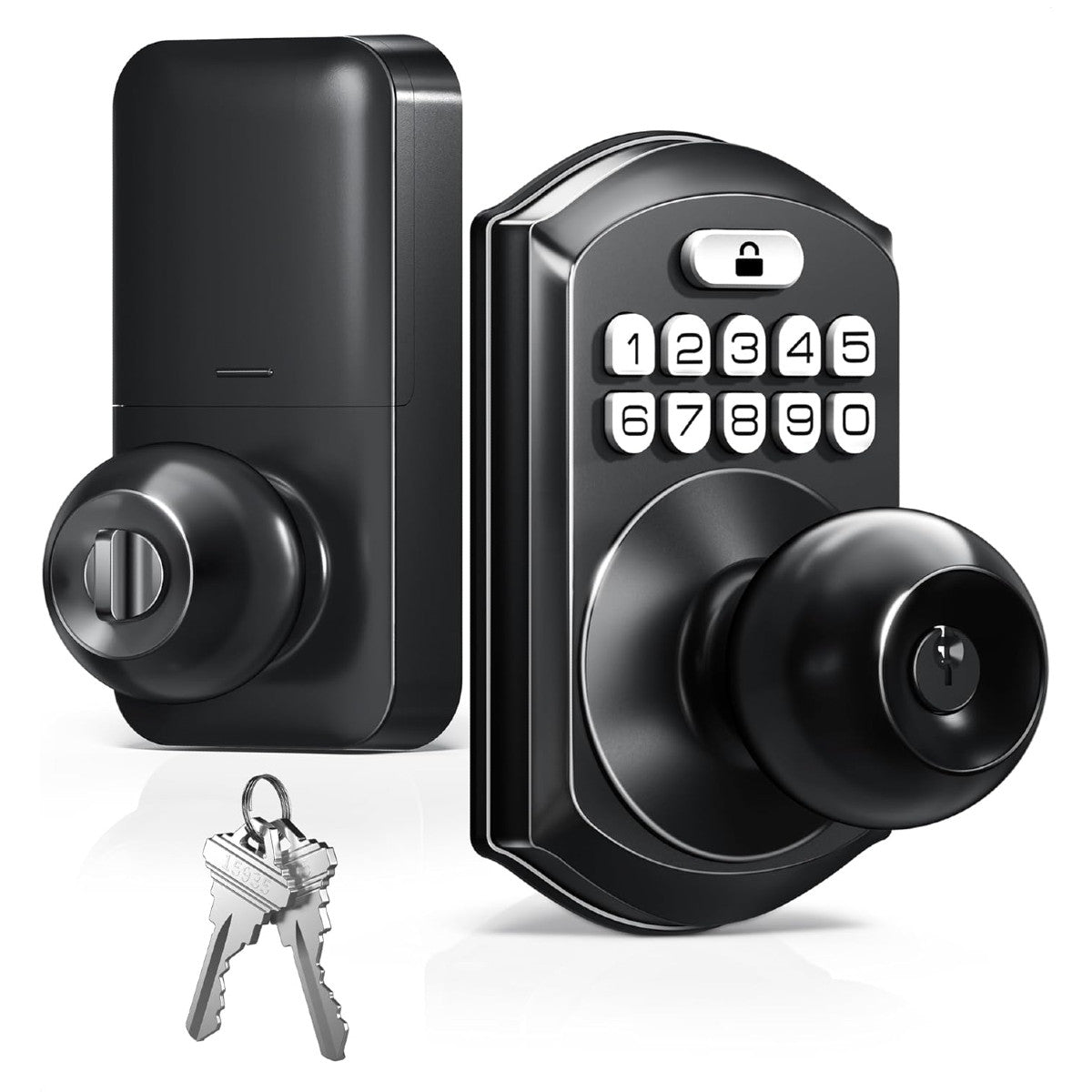 Keyless Entry TE003 Black Keypad Entry Knob
