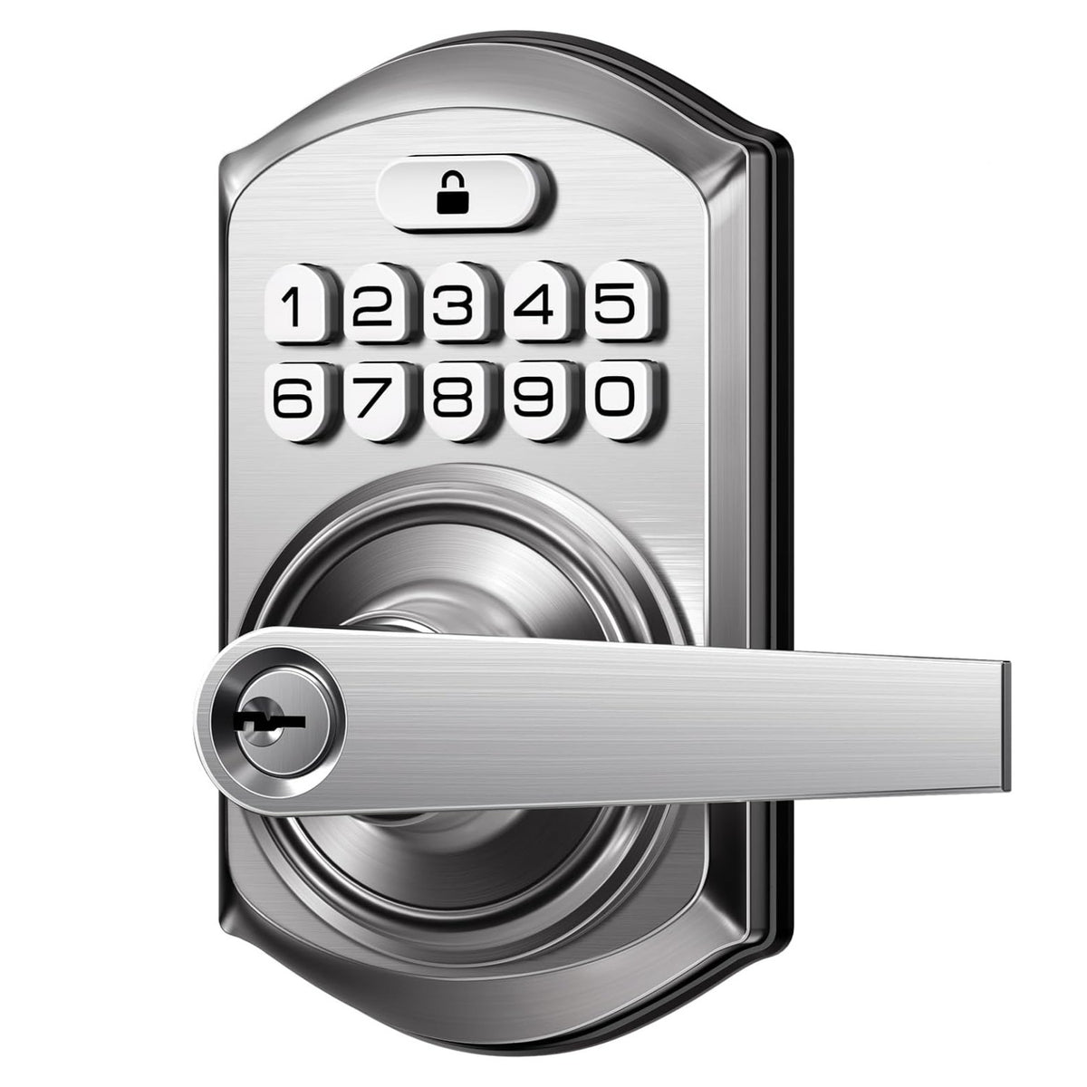 Keyless Entry TE004 Satin Nickel Keypad Entry Lever