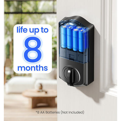 Keyless Entry TE012W Matte Black Wi-Fi Smart Keypad Deadbolt