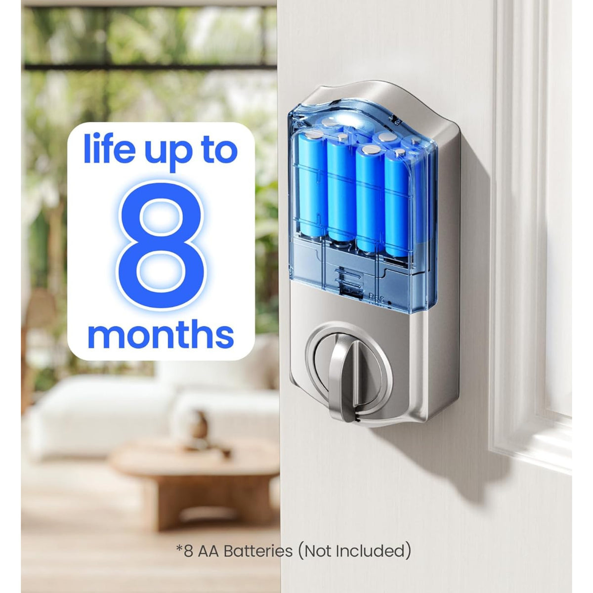 Keyless Entry TE012W Satin Nickel Wi-Fi Smart Keypad Deadbolt