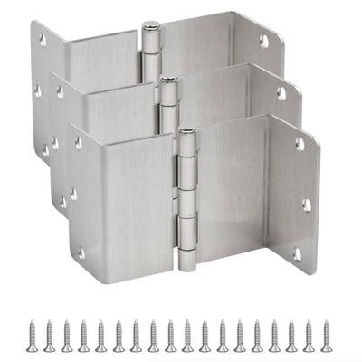 Offset Swing Clear Door Hinge, Satin Nickel 3-1/2" with 1/4" Radius Corners