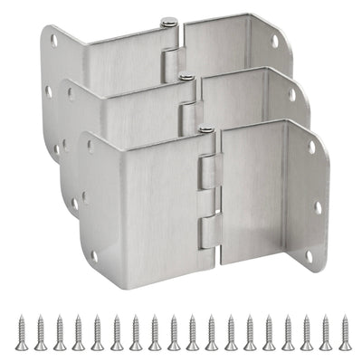 Offset Swing Clear Door Hinge, Satin Nickel 3-1/2" with 5/8" Radius Corners