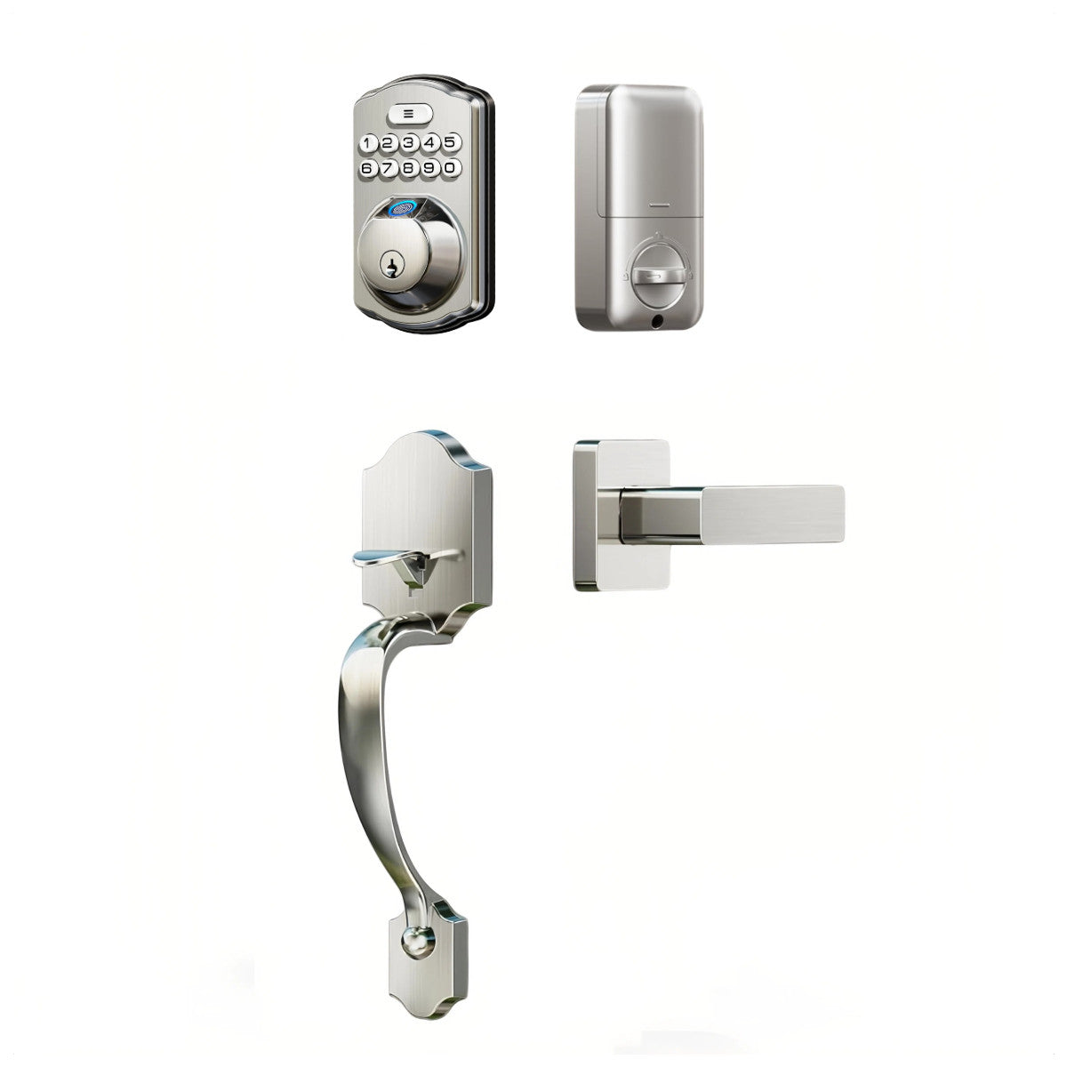 Keyless Entry VE012-W Satin Nickel Keypad Smart Deadbolt and Handleset