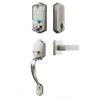 Keyless Entry VE017-H Satin Nickel Keypad Smart Deadbolt and Handles