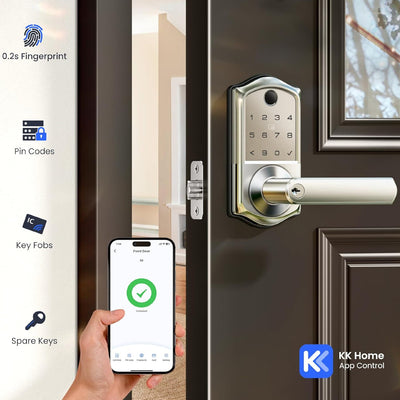 Keyless Entry VE019 Satin Nickel Keypad Smart Door Lever