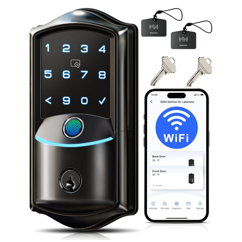Keyless Entry VE027 Matte Black Keypad Smart Deadbolt