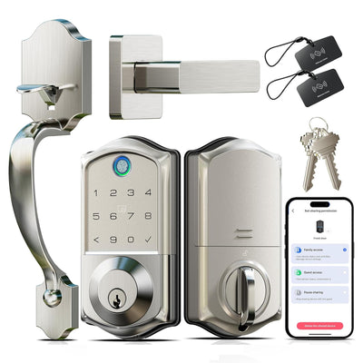 Keyless Entry VE017-H Satin Nickel Keypad Smart Deadbolt and Handles