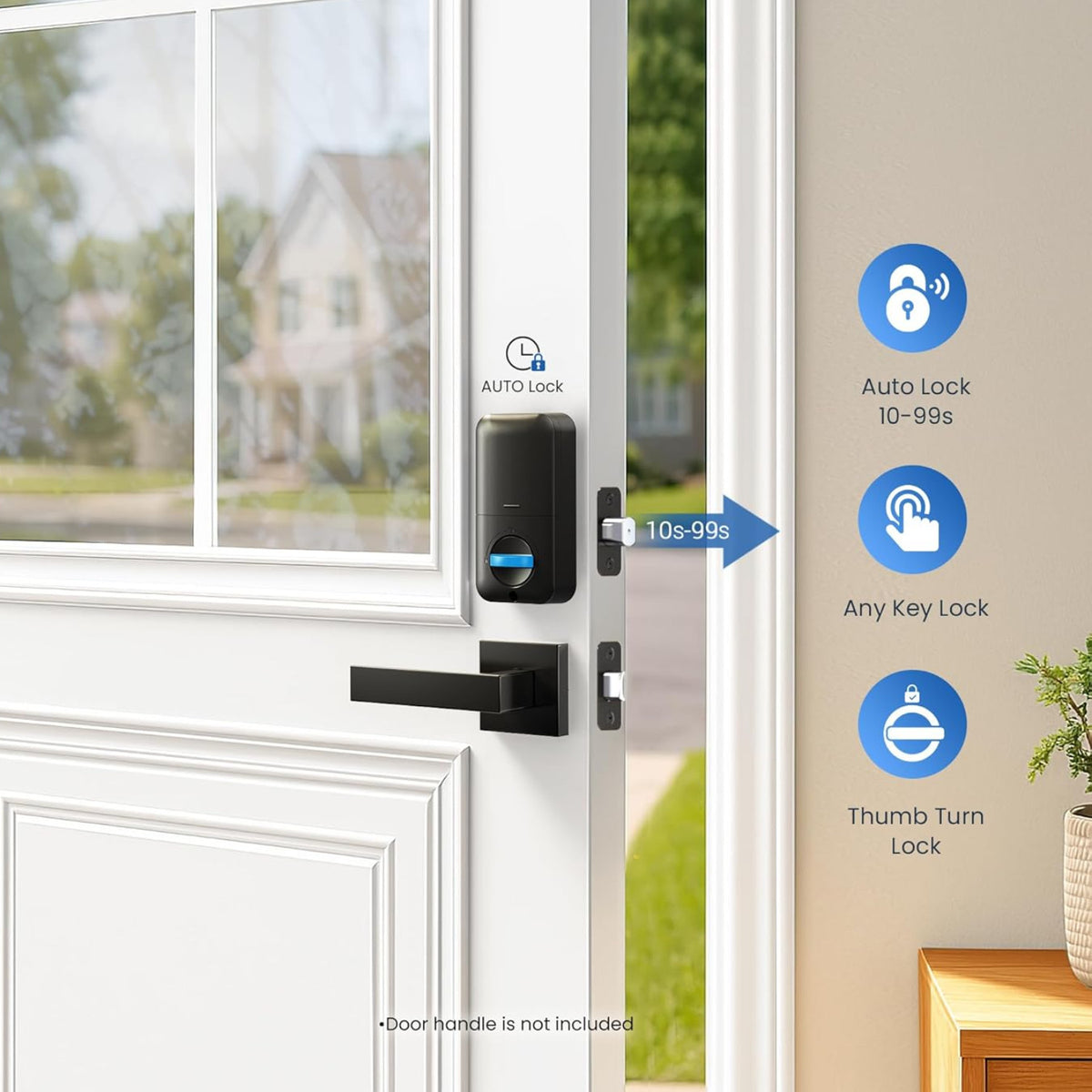 Keyless Entry KS02A Matte Black Fingerprint and Keypad Deadbolt