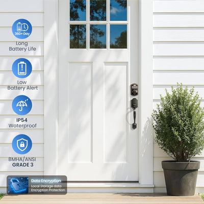 Keyless Entry KS02A Oil Rubbed Bronze Fingerprint and Keypad Deadbolt