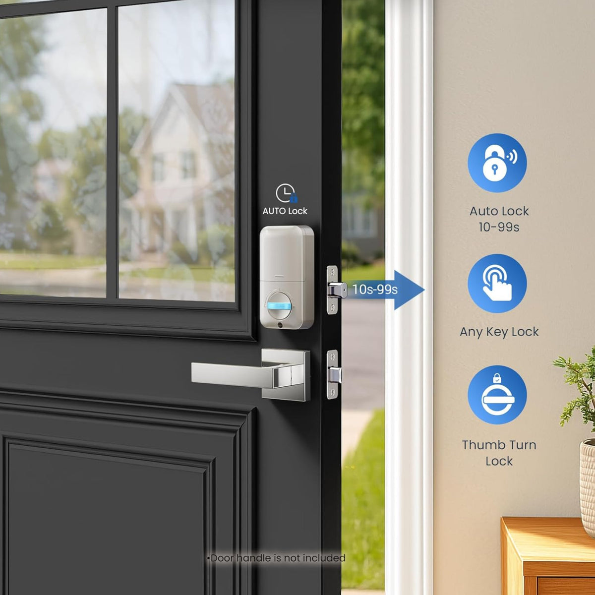 Keyless Entry KS02A Satin Nickel Fingerprint and Keypad Deadbolt