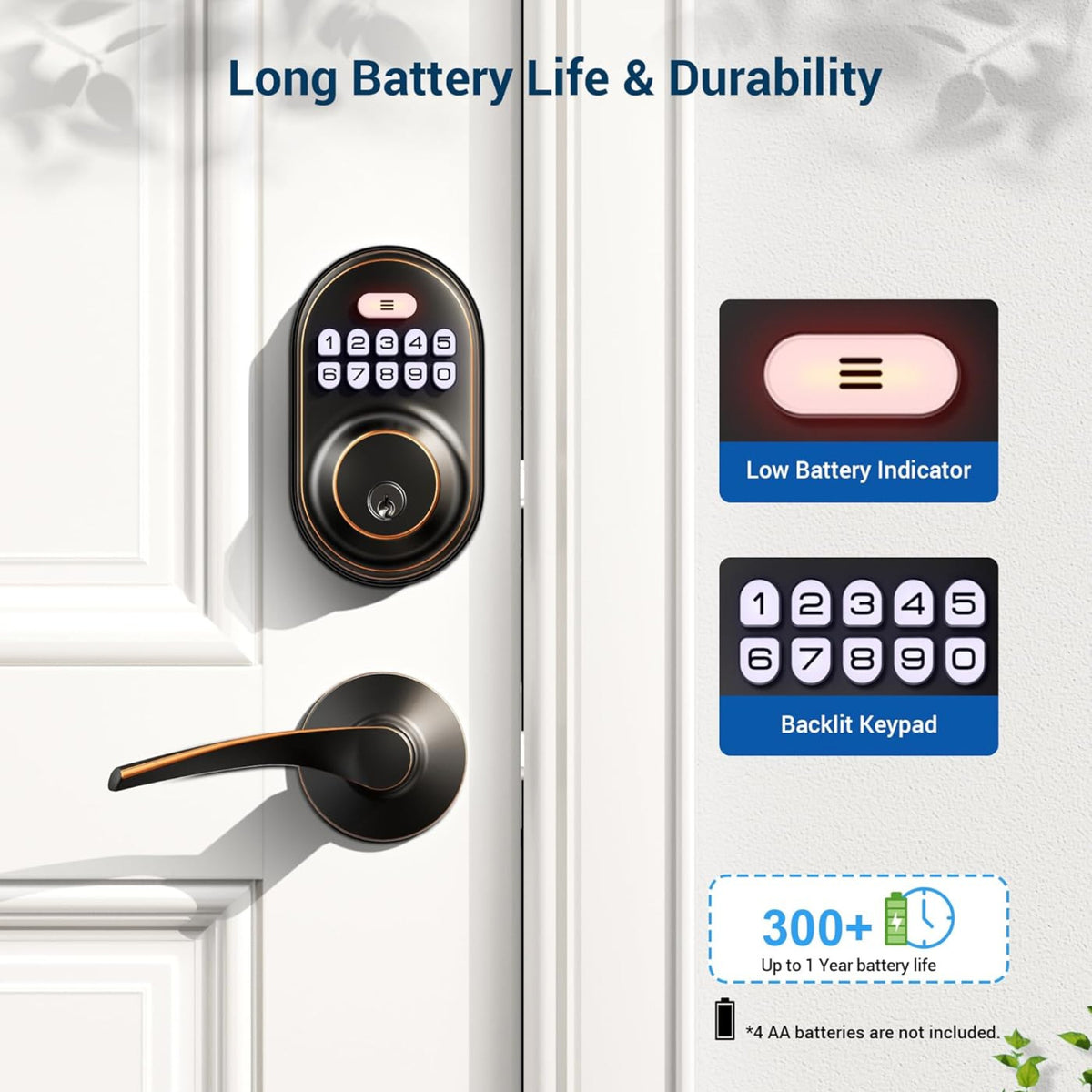 Keyless Entry RZ-A Oil Rubbed Bronze Keypad Deadbolt