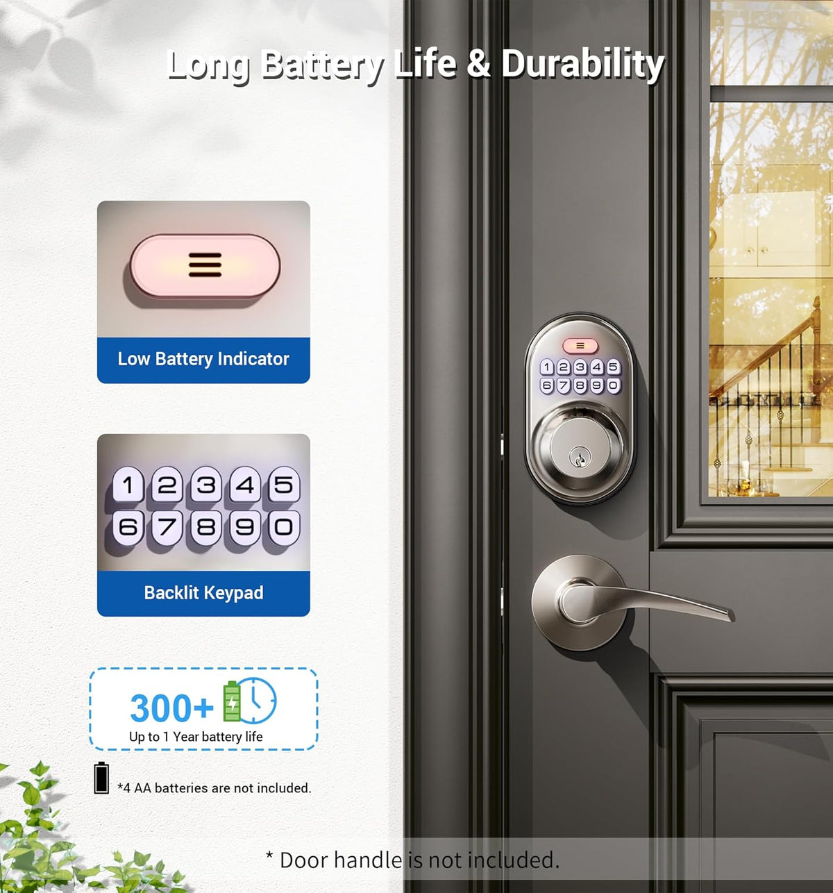 Keyless Entry RZ-A Satin Nickel Keypad Deadbolt