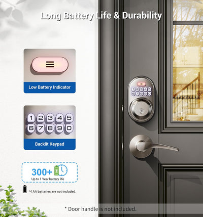 Keyless Entry RZ-A Satin Nickel Keypad Deadbolt