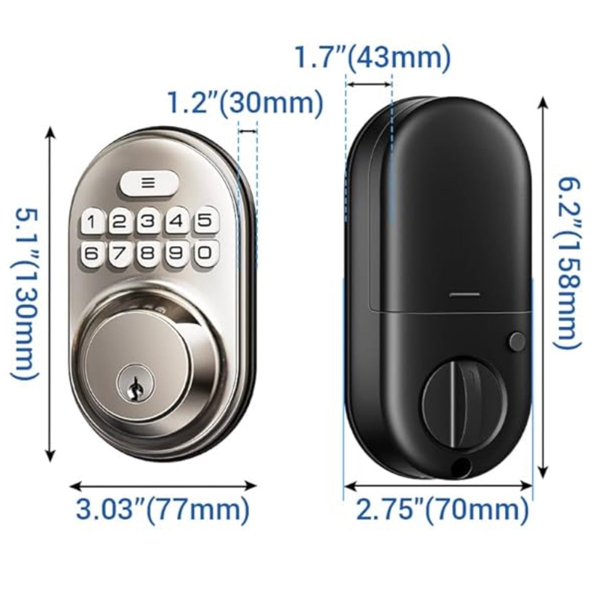 Keyless Entry RZ-A Satin Nickel Keypad Deadbolt
